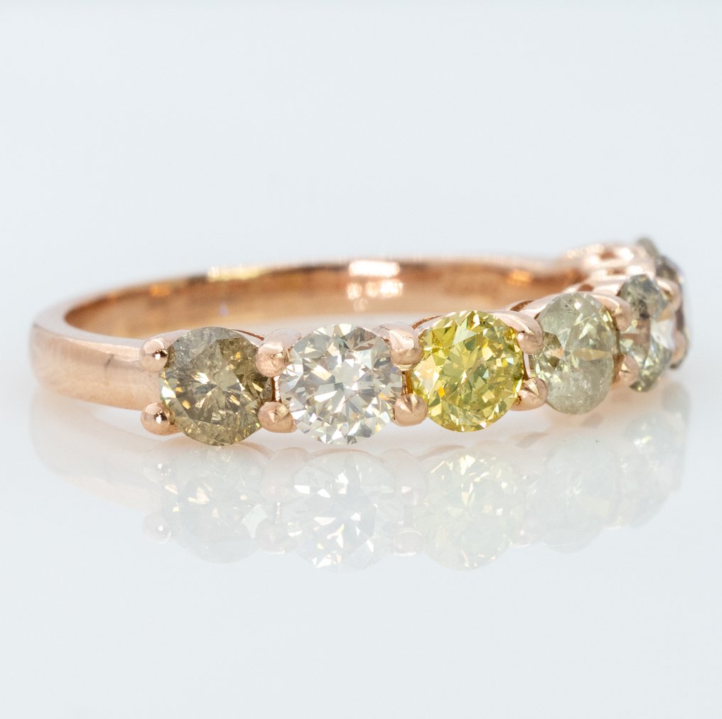 χωρίς τιμή ασφαλείας - Δαχτυλίδι - 14 καράτια Ροζ χρυσό - 2.01ct. tw. Διαμάντι (Φυσικού χρώματος) - ΙΓΙ #1.0