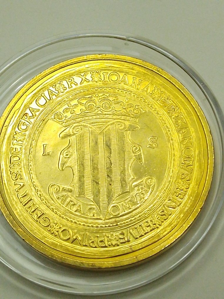 Spania. Juan Carlos I. Monedas 2000 pesetas de plata en calidad proof años 1994/95/96/97 y un 100 ducados bañados en oro  (Ingen reservasjonspris) #3.2