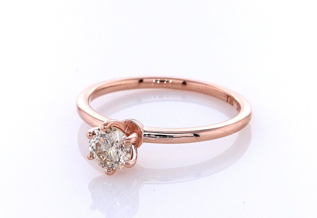 Nincs minimálár - Gyűrű - 14 kt. Rózsa arany -  0.45ct. tw. Gyémánt (Természetes színű) #1.0