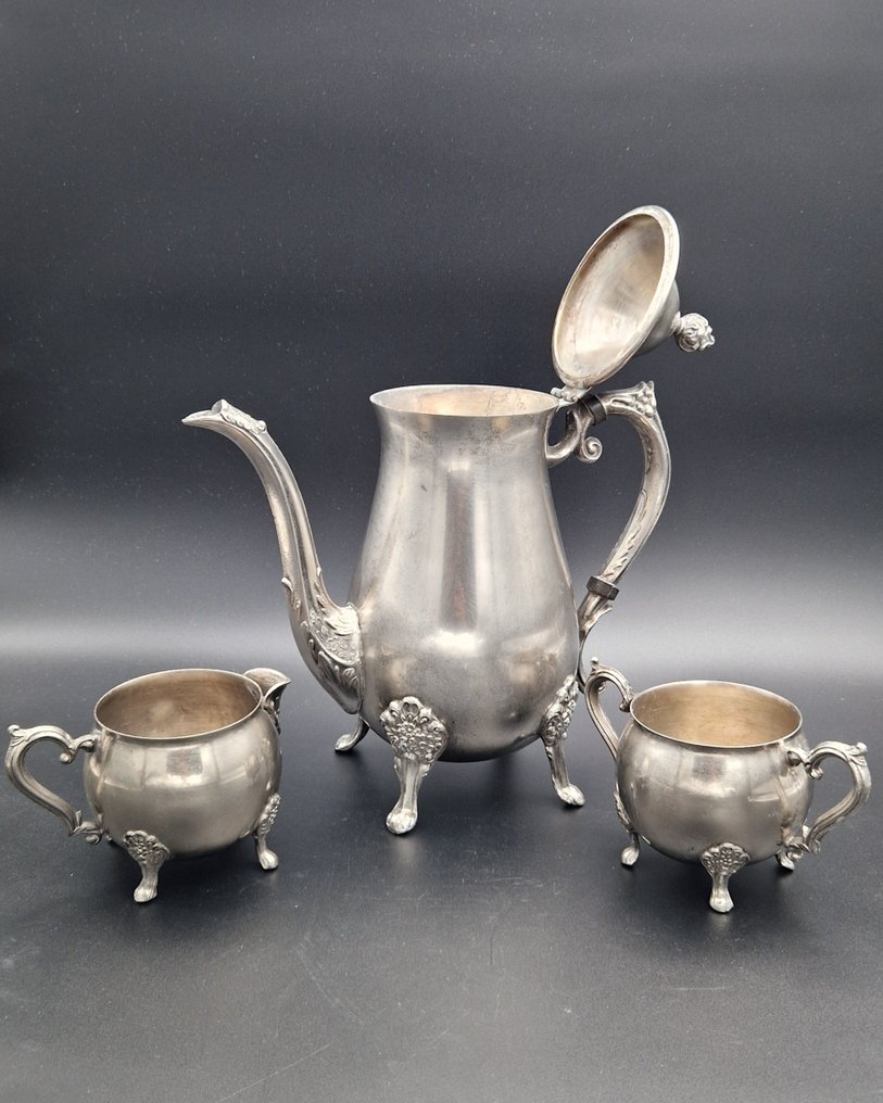 Leonard - 茶具 (3) - 镀银 - 茶壶、奶油壶、糖罐 #2.1