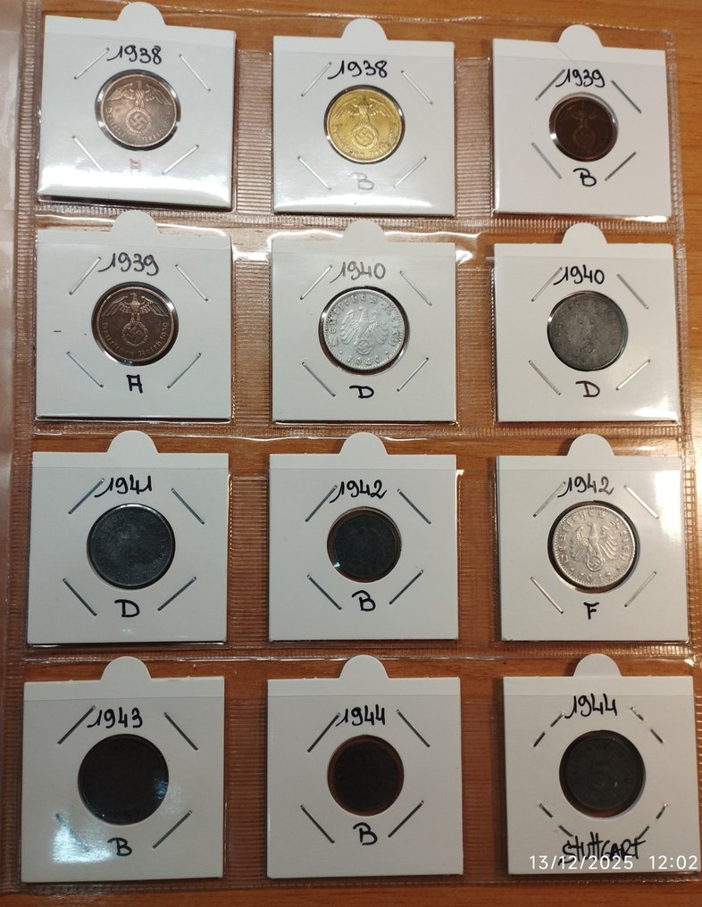 Németország, Harmadik Birodalom Collection of coins incl. silver 1935-1944 (Nincs minimálár) #1.0