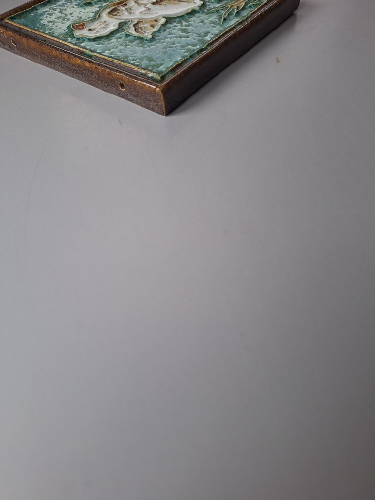  Piastrella - Piastrella cloisonné di un pulcino - Porceleyne Fles - 1930-1940  #4.3