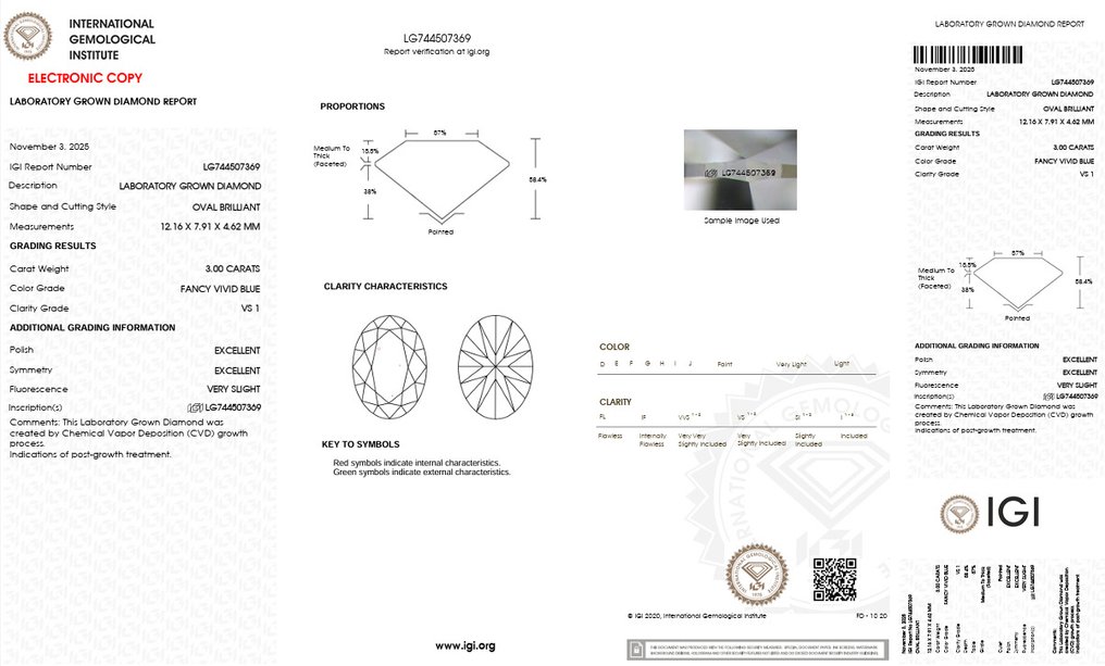 Ingen mindstepris - Ring - 18 kraat Gulguld -  3.27ct. tw. Blå Diamant (Laboratoriedyrket diamant i fancy farver) - Diamant - Fancy Vivid Blue #3.2