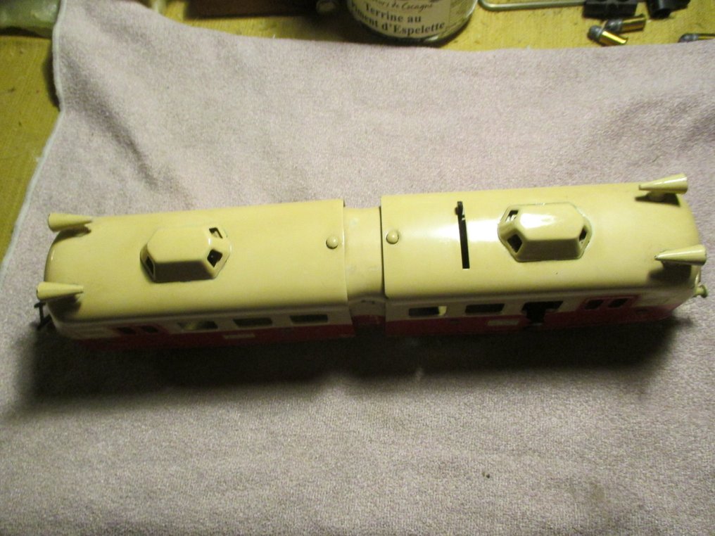 JEP 0 - Βαγόνι τρένου μοντελισμού (1) - Ρολάκι με μηχανισμό ατμού και δύο βαγόνια - SNCF #1.0