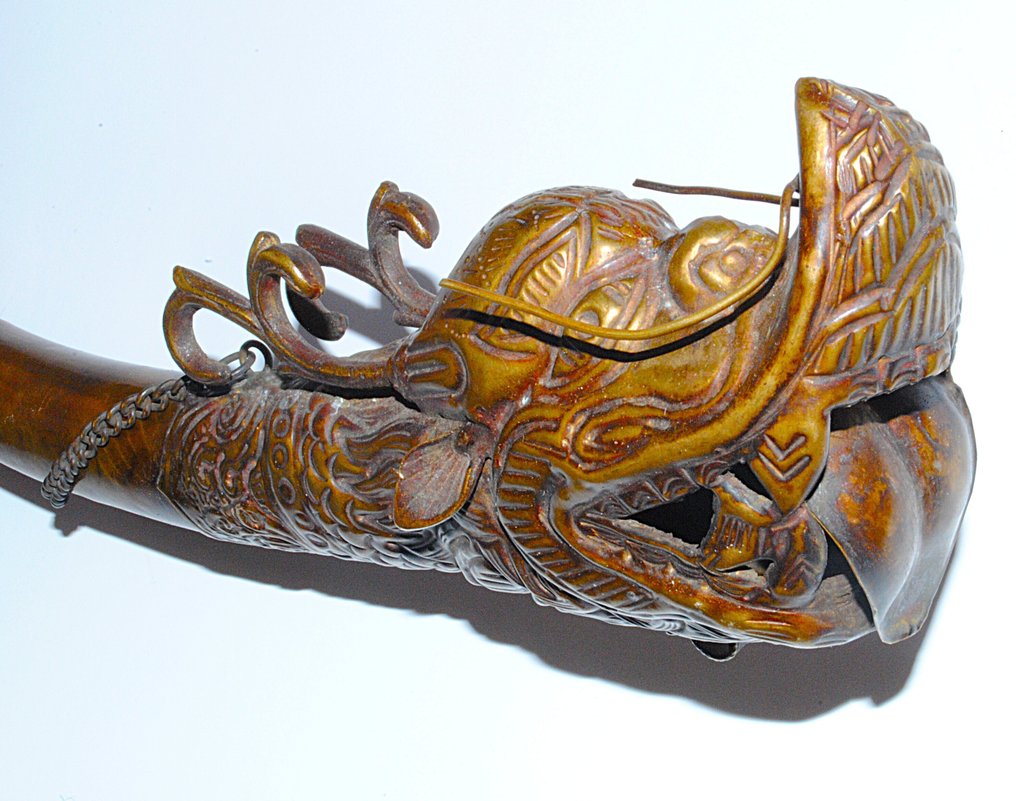 较旧的小号，龙形小号，铜制，藏族尼泊尔风格，52厘米 - 尼泊尔 - Late 20th century #1.0