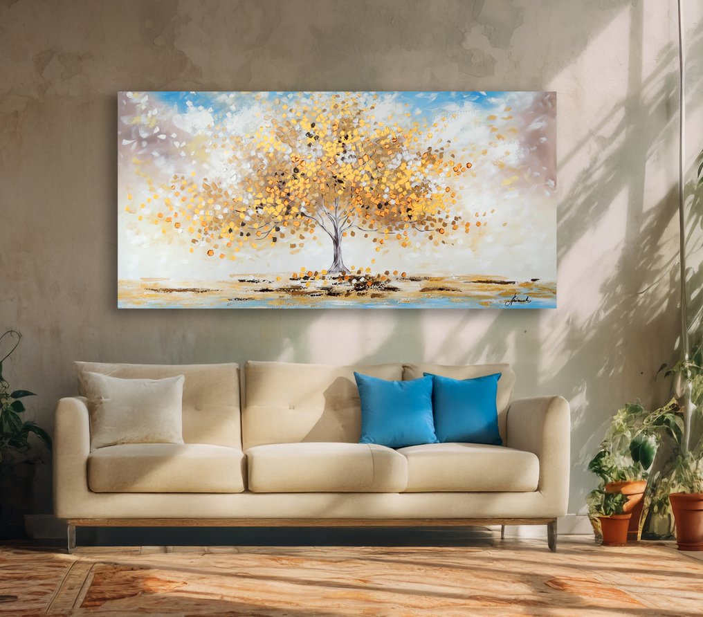 Monika Spiewak - Tree - Oil Painting Stretched On The Frame - XXL - Ready To Hang - 1/1 Unique Piece #1.0