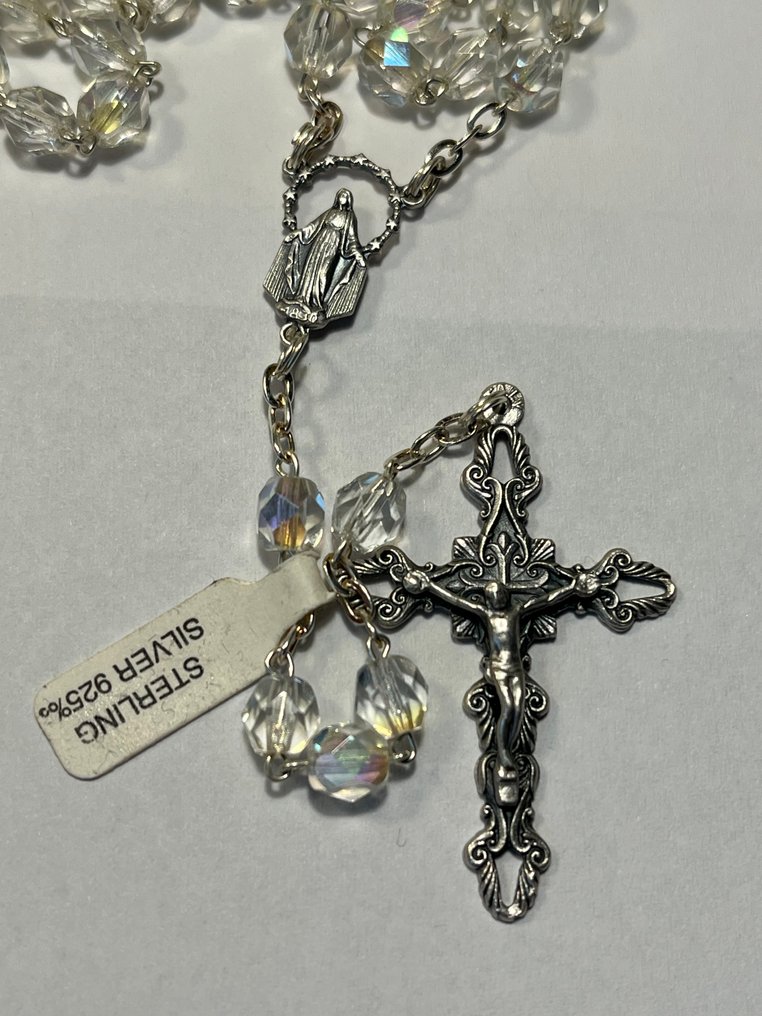 Rosario - Argento, Cristallo - 1970-1980 - Vintage . Microfusione. #2.1