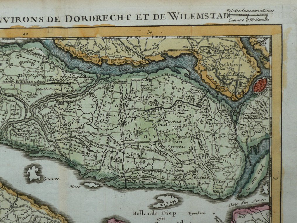 Belgium - Zuid Holland / Dordrecht / Willemstad; J.B. Crepy - Carte des environs de Dordrecht et de Willemstad - 1721-1750 #3.2