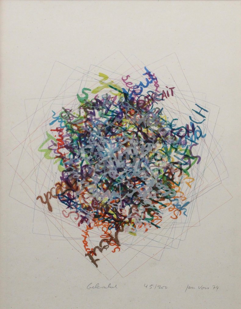 Jan Voss (1936) - Gekrakel - Selbstportrait als Tintenfisch #1.0