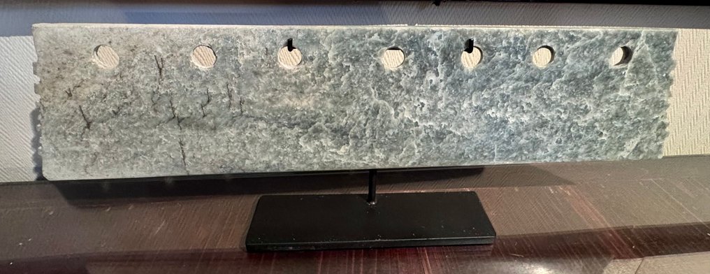 Chinois ancien, néolithique jade vert moucheté lame rituelle, culture Hongshan - 50 cm #1.0