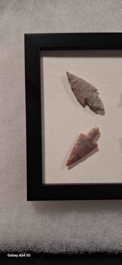 Νεολιθική Ίασπις Συλλογή σημείων από νεολιθικά βέλη από πολύχρωμο Jasper, διπλής όψης, συλλογή ιδιωτικής - 170 mm  (χωρίς τιμή ασφαλείας) #2.1