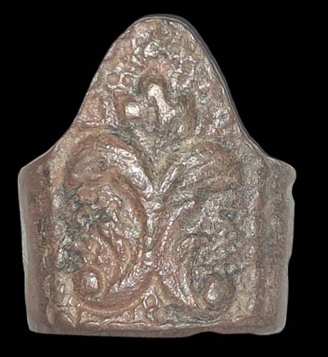 中世紀，十字軍時代 青銅色, 壁灯，代表一座教堂，35毫米，哥特式风格11至13世纪。 匾 - 35 mm  (沒有保留價) #1.0