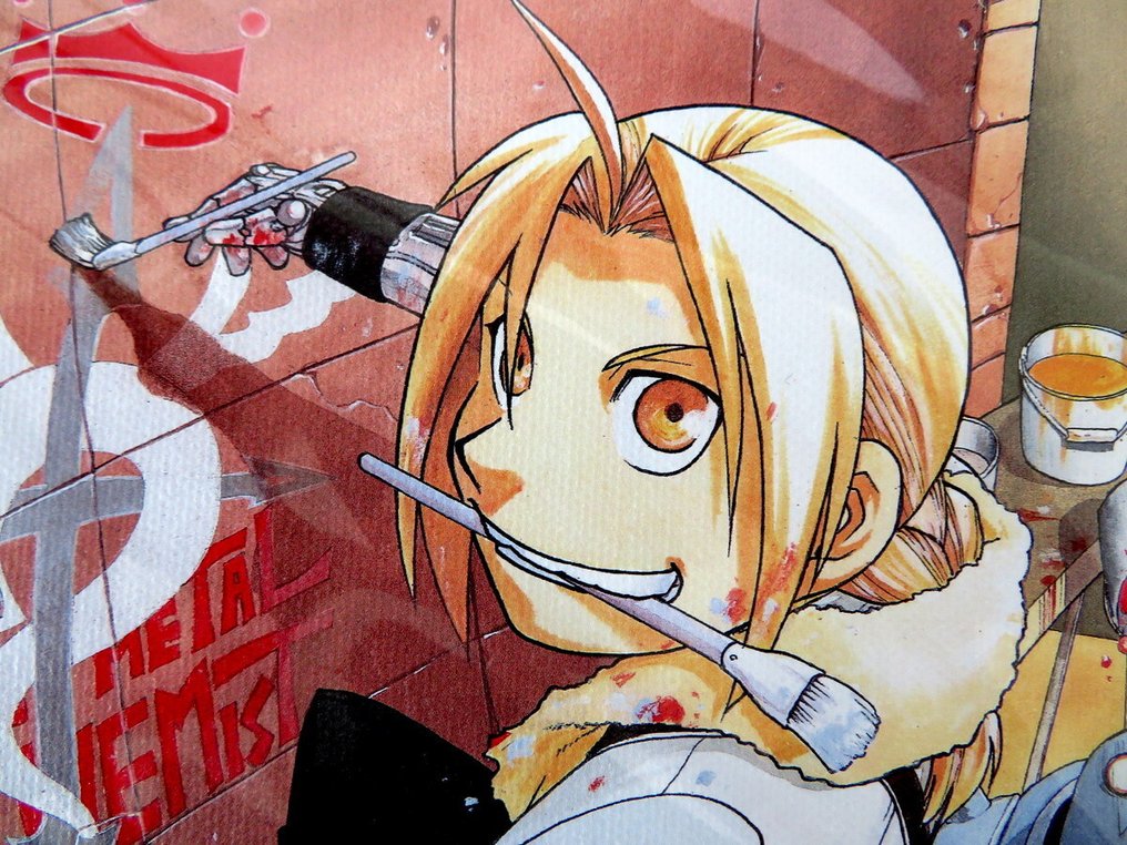 Hiromu Arakawa - Official Fullmetal Alchemist Exhibition Returns 20th Anniversary - Signed Reproduction Illustration Canvas Panel by Hiromu Arakawa (Square Enix) #1.0