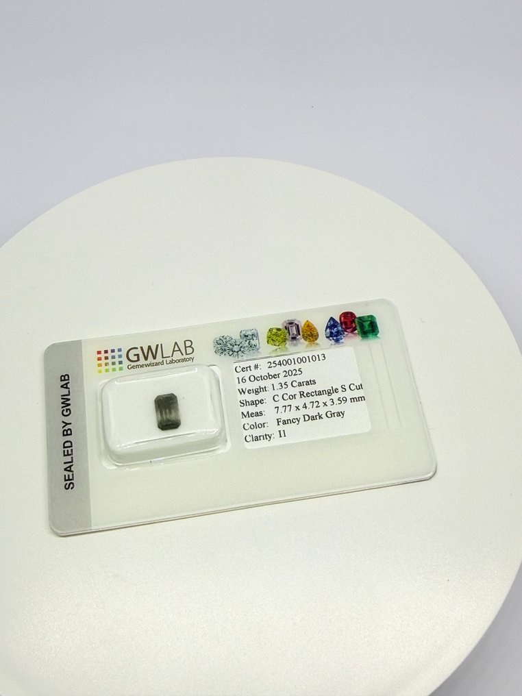 没有保留价 - 1 pcs 钻石  (天然)  - 1.35 ct - 矩形 - I1 内含一级 - Gemewizard宝石实验室（GWLab） #1.0