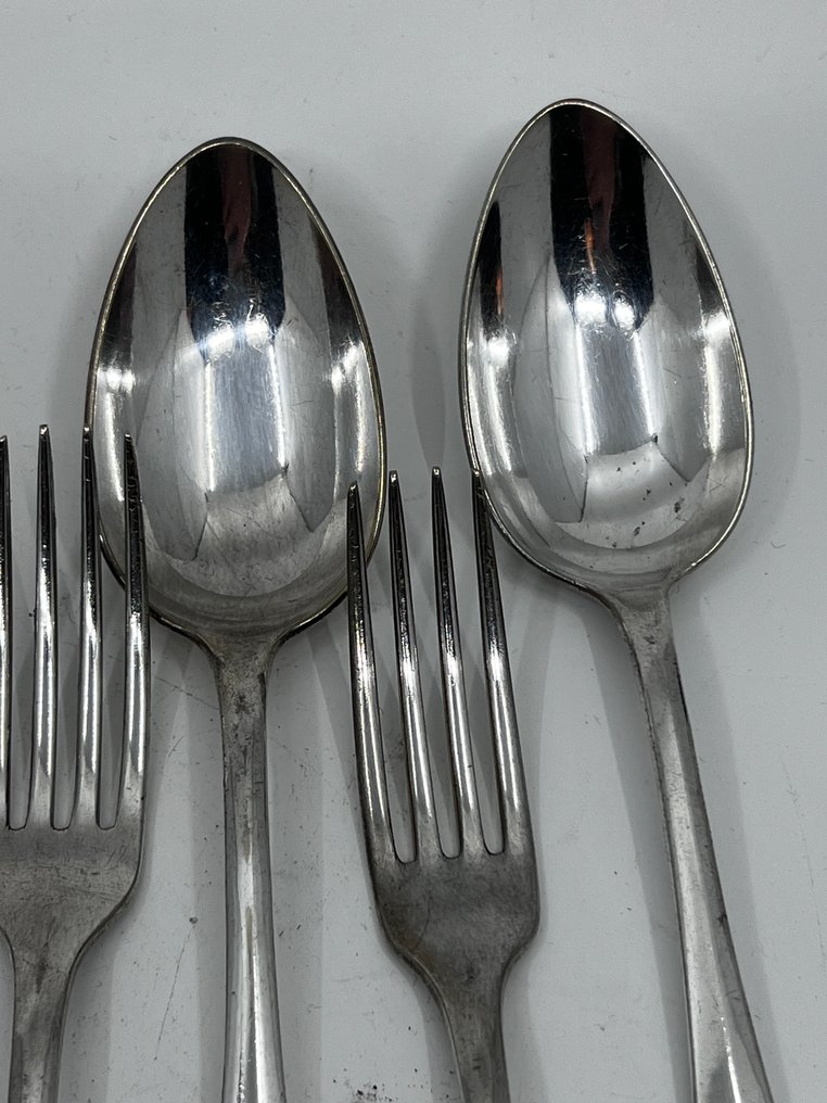Christofle - Cutlery set (12) - Baguette / Dutch happiness - Silverplated - 6 workbenches, 6 spoons, baguette. #4.3
