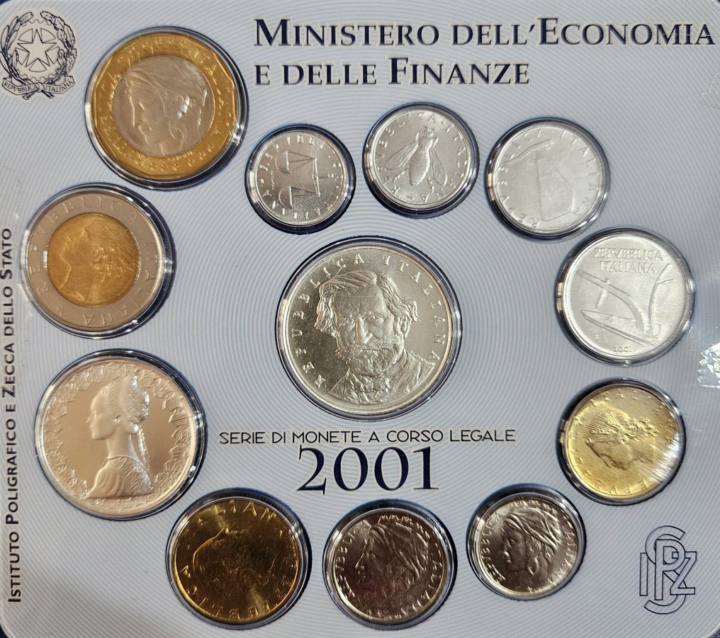 Italië, Republiek Divisionale 12 Valori - 2 annate 2000 - Giordano Bruno - 2001 - Giuseppe Verdi -  (Zonder minimumprijs) #4.3