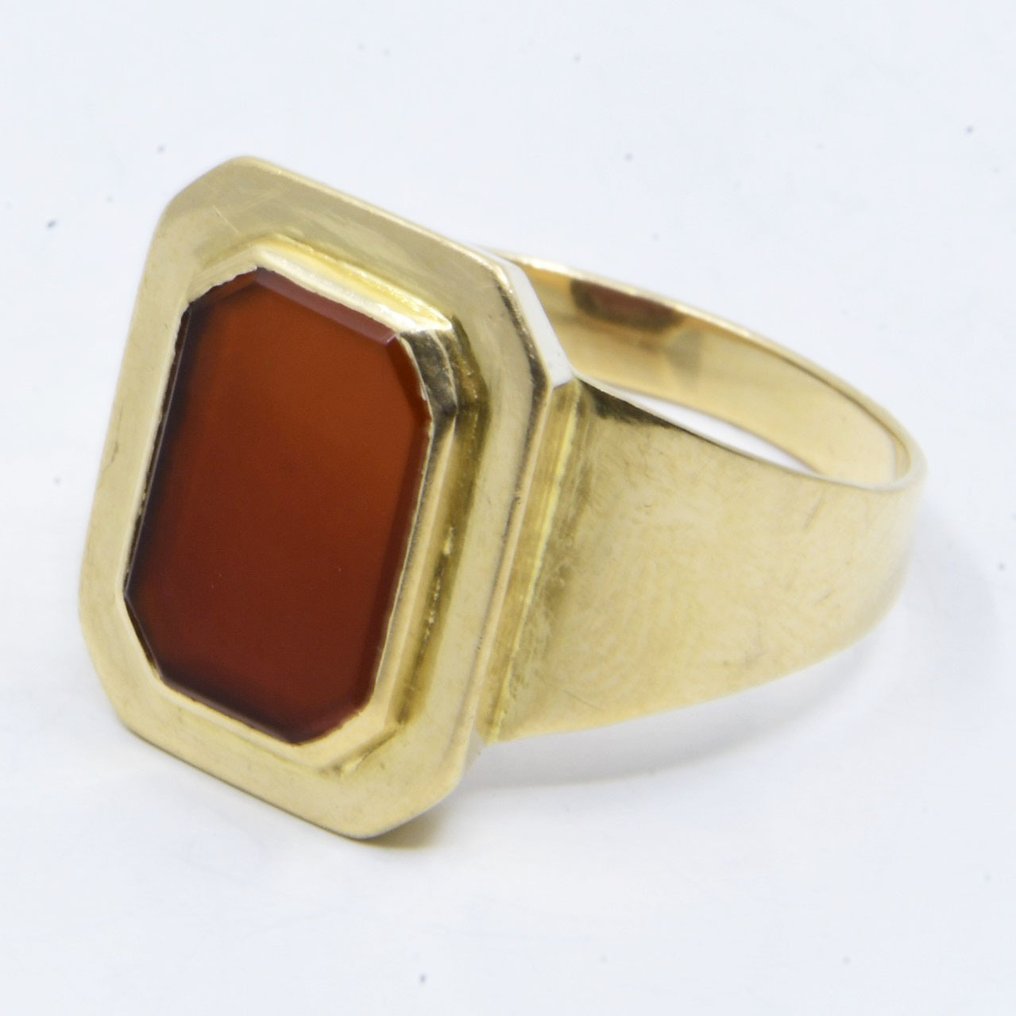 Inel - 18 ct. Aur galben -  2.73ct. tw. Carnelian #1.0
