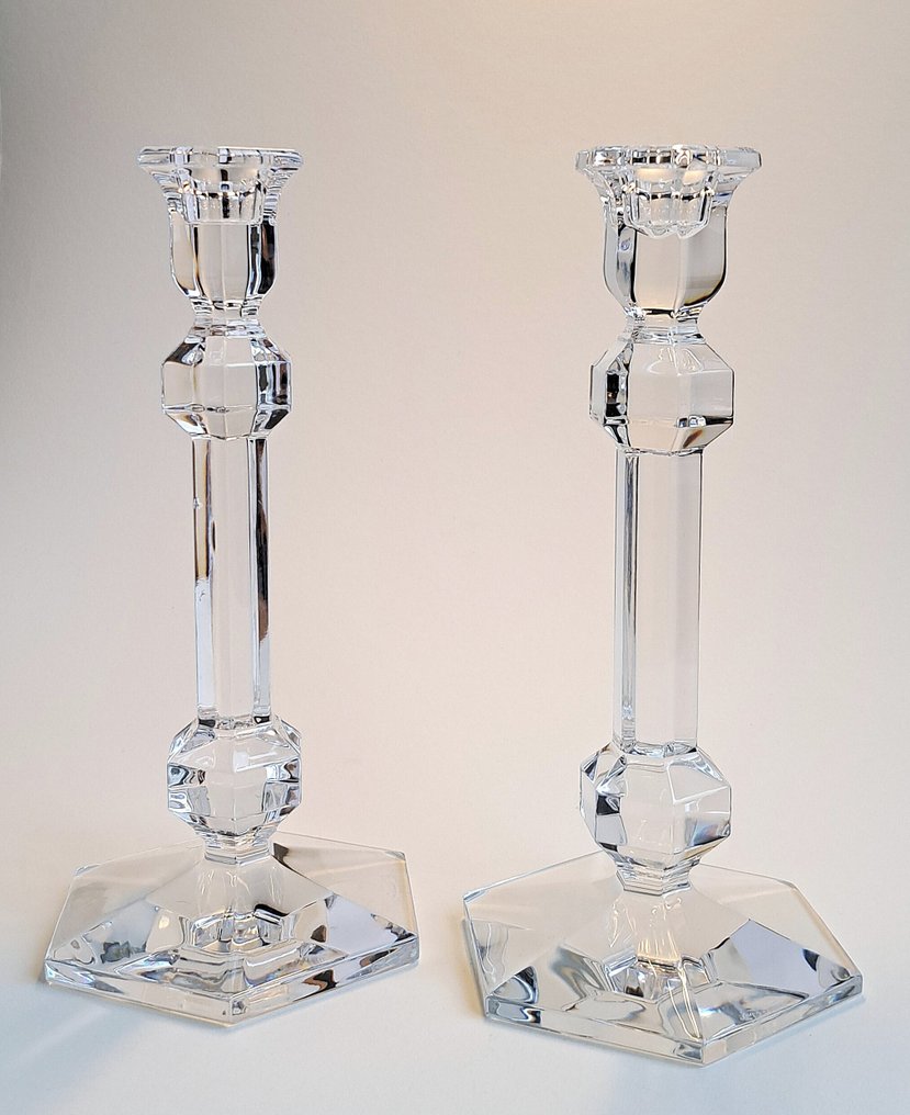 Val Saint Lambert - Candleholder (2) - Crystal - Galatée model #1.0