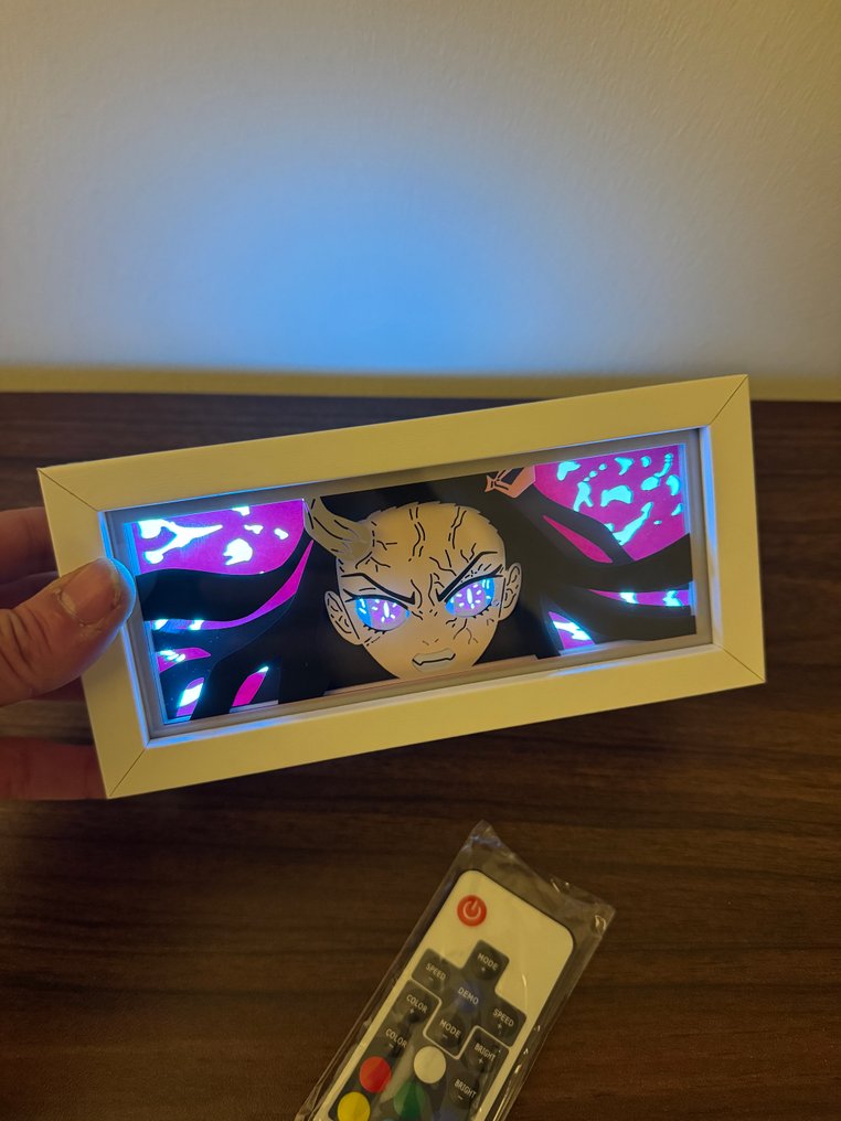 Lampe de table - Bois - Boîte à ombres lumineuses RGB inspirée de Demon Slayer #3.2