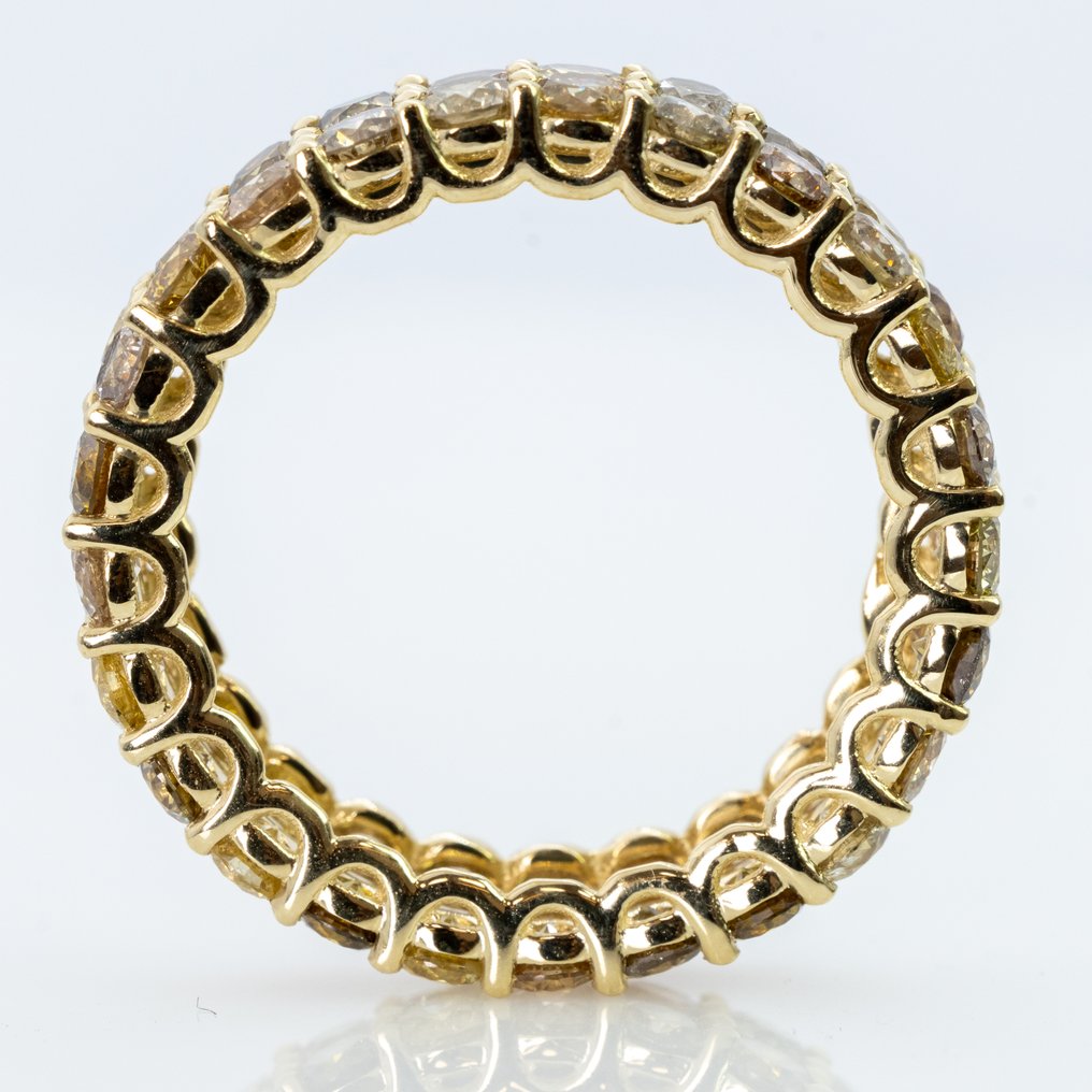 沒有保留價 - 戒指 - 14 克拉 黃金 - 3.91ct. tw. 鉆石 (天然彩色) - IGI #3.2