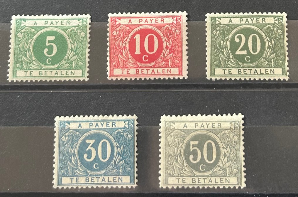 Belgium 1916 - Third series of postage stamps - OBP/COB TX12/16 #1.0