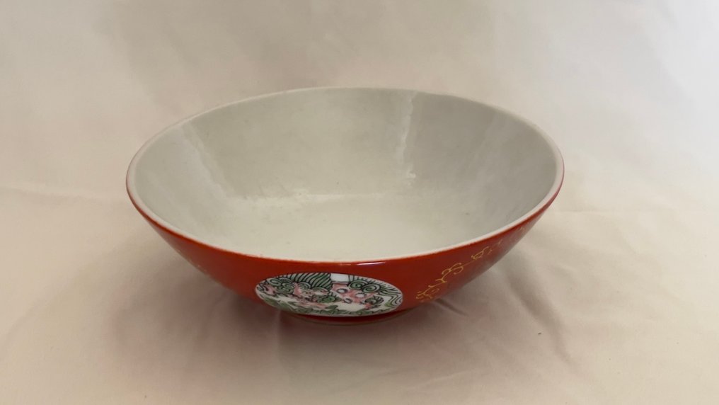 Kulho - Posliini - Qing-dynastian korallinpunainen #3.2