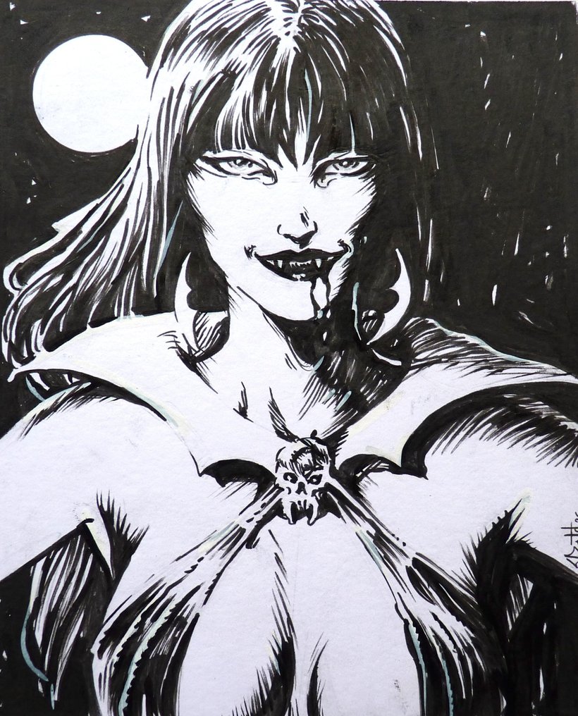 Pontet, Cyril - 1 Original drawing - Vampirella - Pin-up vampire - 2025 #1.0