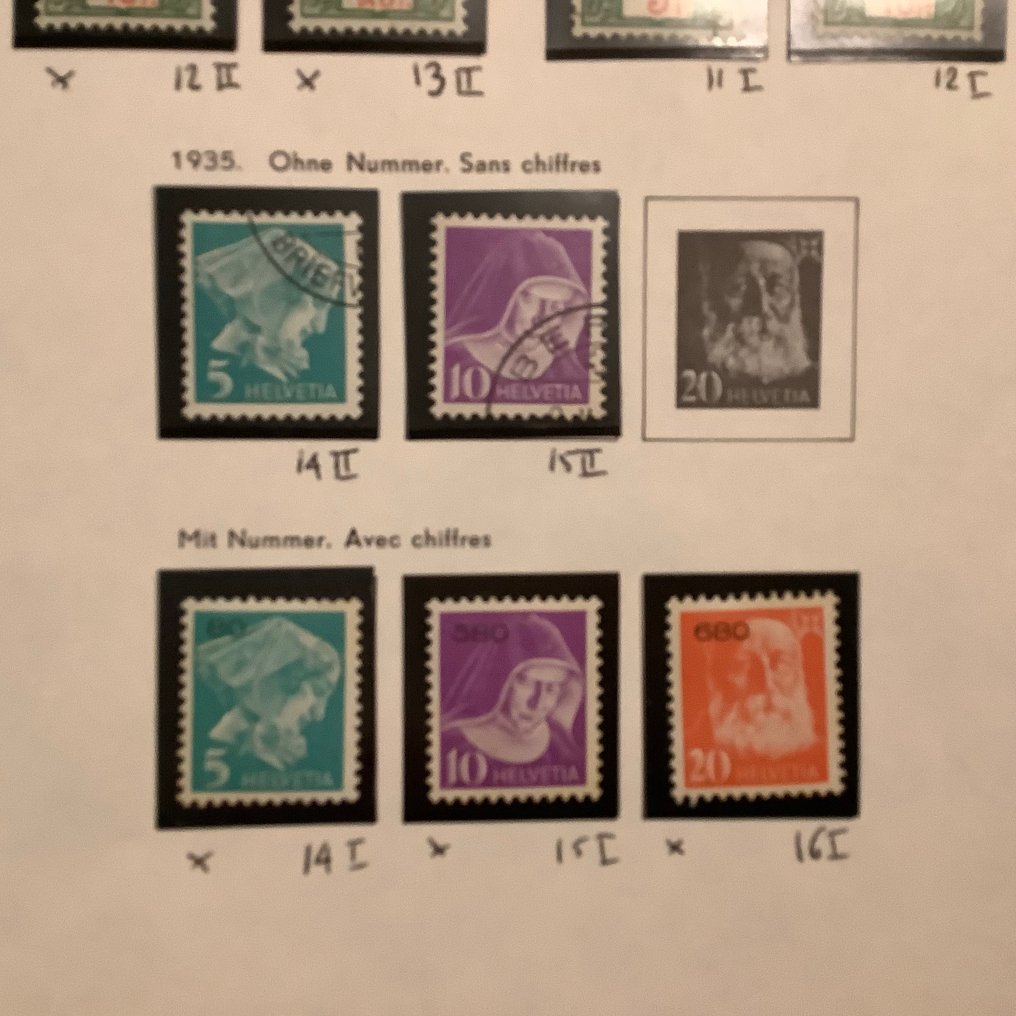 Ελβετία 1870/1935 - Ταχυδρομικές σφραγίδες σε σελίδες άλμπουμ. - Michel 1/16 #4.3