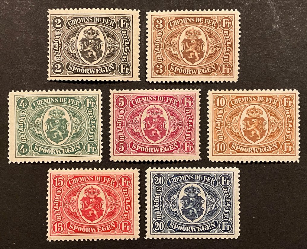 Belgium 1921 - Railway stamps 'Rijkswapen in Ovaal' - Full POSTFRIS set - OBP/COB TR128/34 #2.1