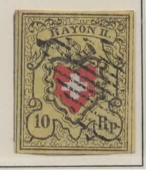 Suíça 1850/1852 - Lote clássico suíço excelente, com selo de poste local e selo obliterado, acompanhado de atestado e - SBK 13I-14I-15II-16II-17II-18-19-20 #4.3