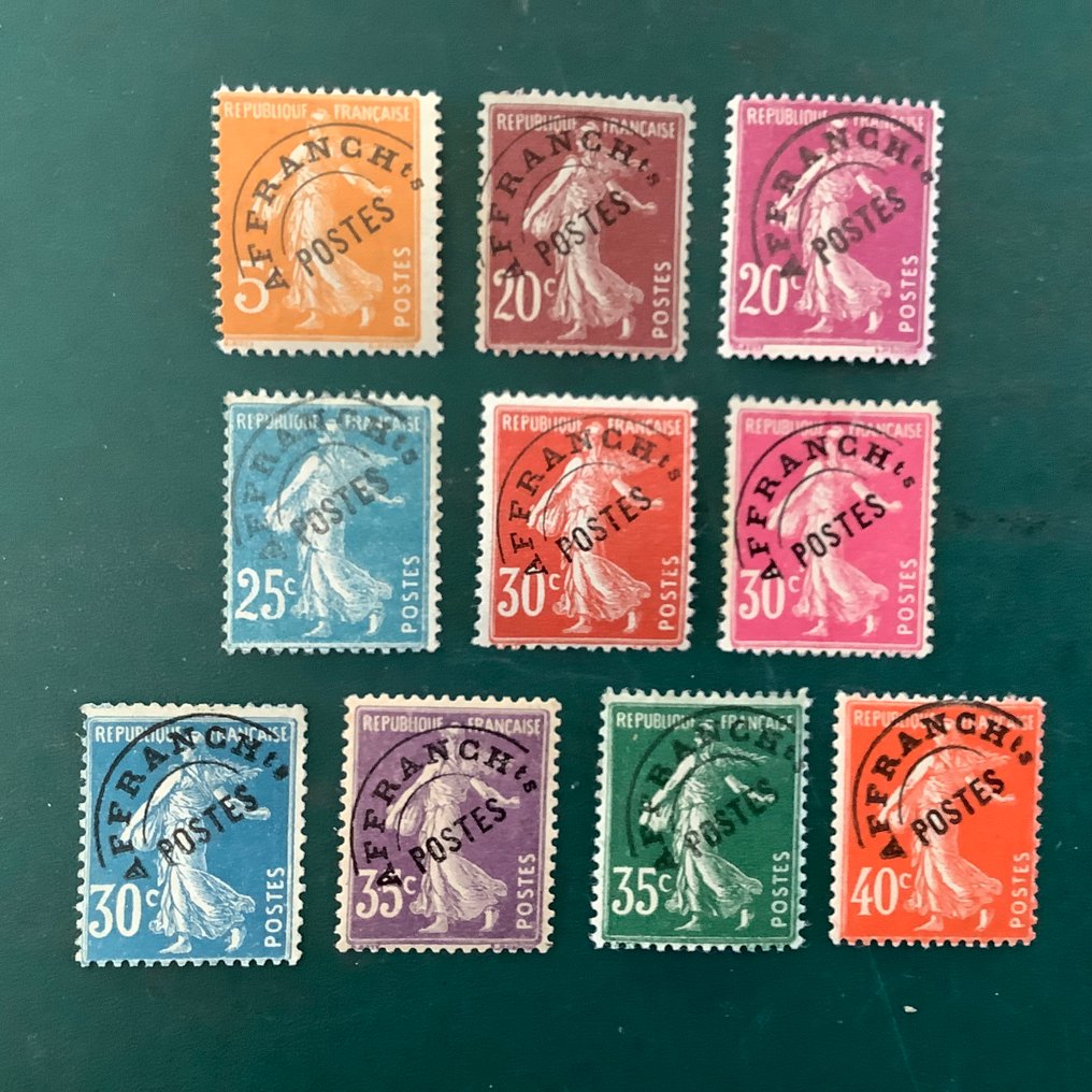 Γαλλία 1922/1927 - Προώθηση: επιλογή καλύτερων τιμών Semeuse. - Yvert 50, 54/56 en 58/64 #1.0