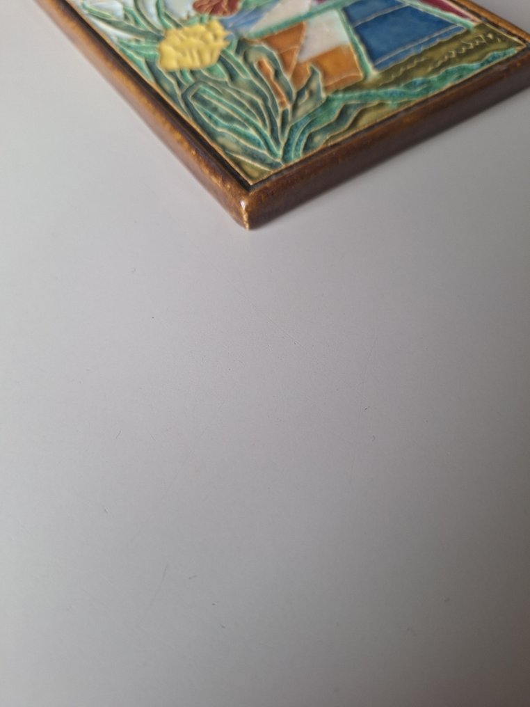  Piastrella - Piastrella cloisonné di un campo di fiori - De Porceleyne Fles, Delft - 1920-1930  #1.0