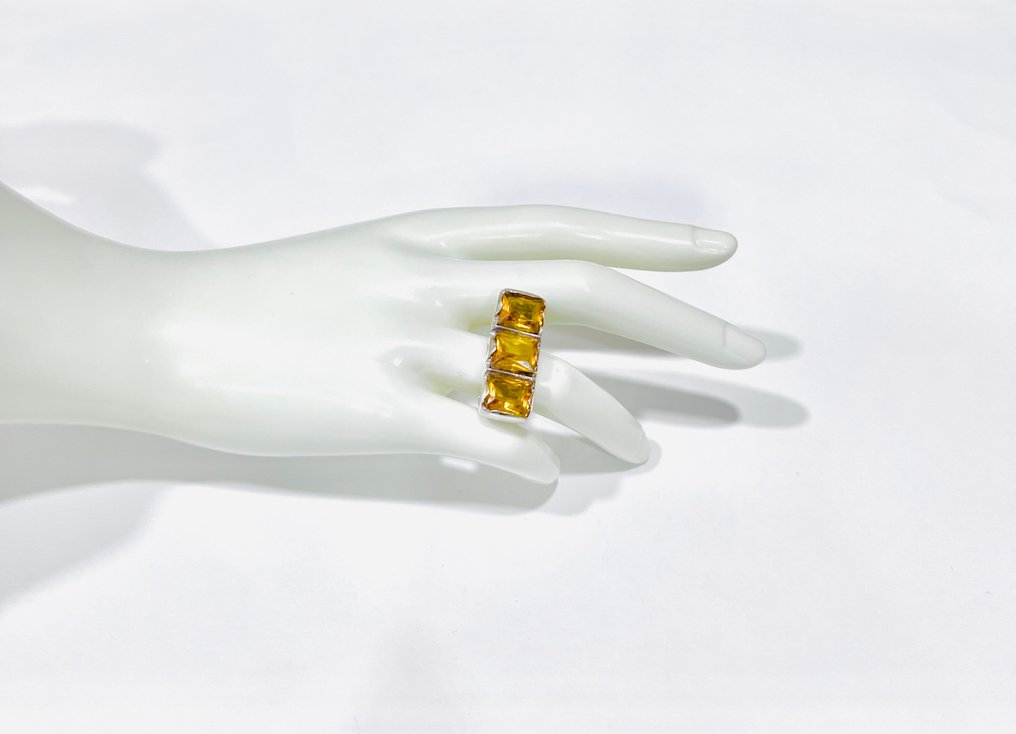 Ohne mindestpreis - Ring Silber - Citrini #4.3