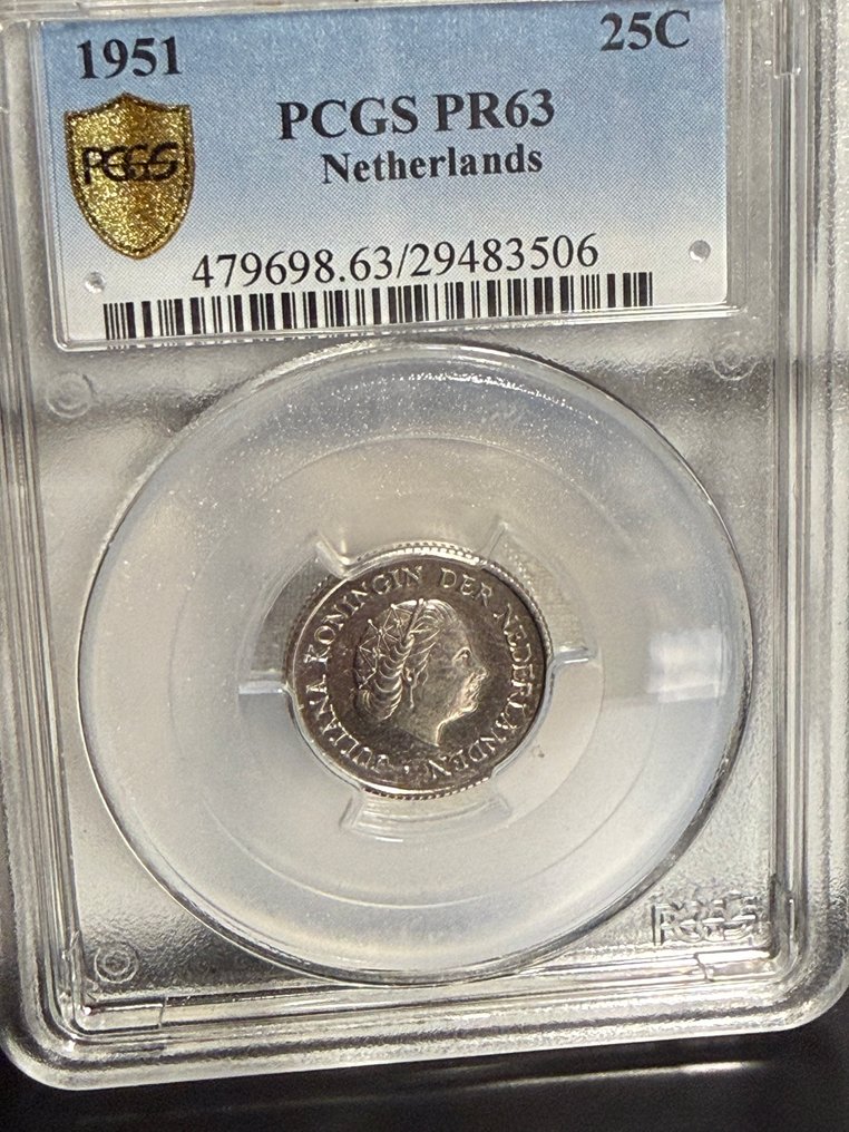 Netherlands. Juliana. 25 Cents 1951 PR63 #1.0