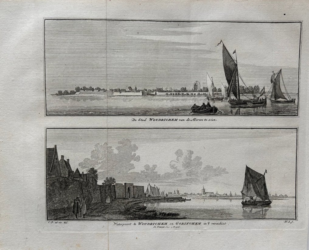 Olanda - Woudrichem, Gorcum; C. Pronk, I. Tirion - De Stad Woudrichem ... / Gorinchem - 1721-1750 #2.1