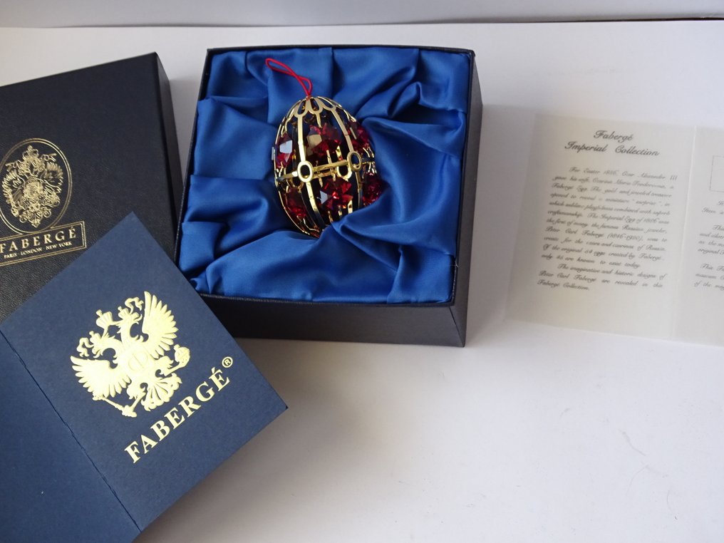 Figuur - Fabergé style - Crystal Palace Imperial ornament Egg -Certificate of Authenticity - Original box - Metaal #2.1