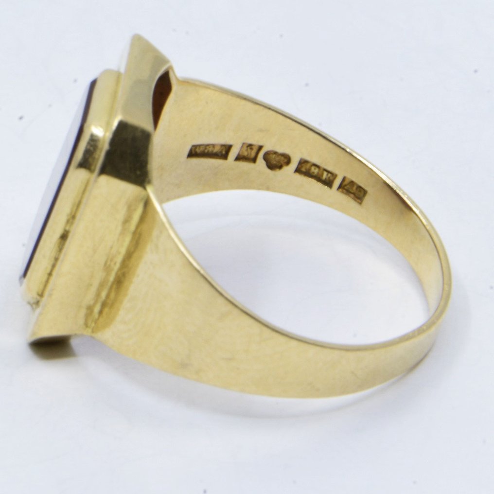 Inel - 18 ct. Aur galben -  2.73ct. tw. Carnelian #2.1