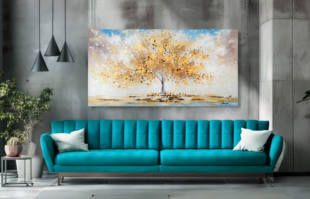 Monika Spiewak - Tree - Oil Painting Stretched On The Frame - XXL - Ready To Hang - 1/1 Unique Piece #1.0
