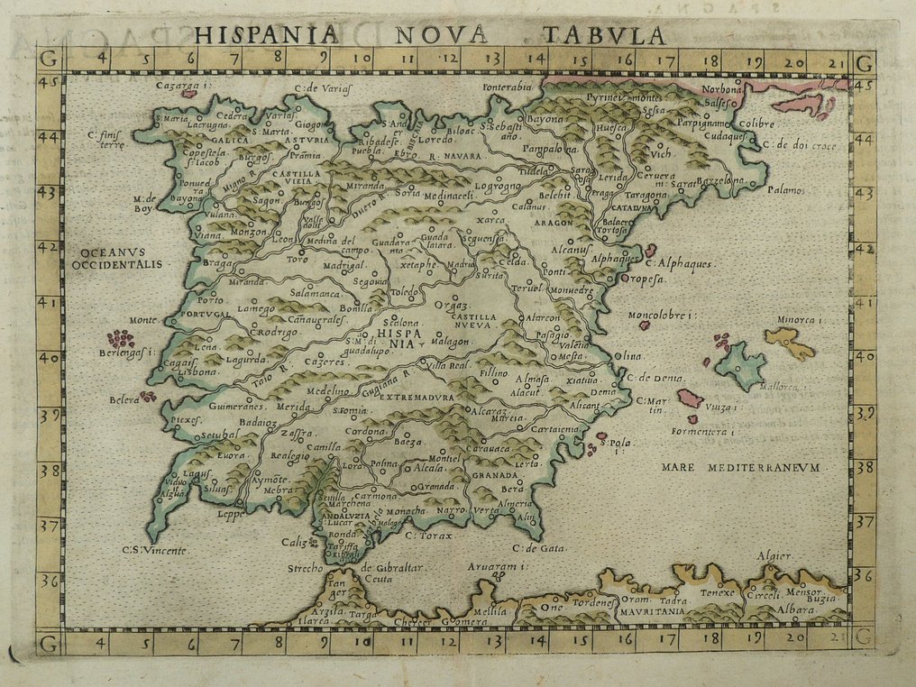 Ισπανία - Πορτογαλία; Girolamo Ruscelli - Hispania nova tabula - 1561 #1.0