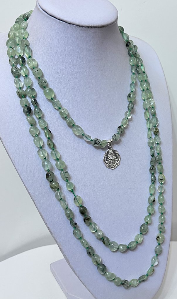 Natural rutile quartz with Virgin Rose. High quality. Unconditional love in a relationship. - Necklace with pendant - With 925 silver closure #4.3