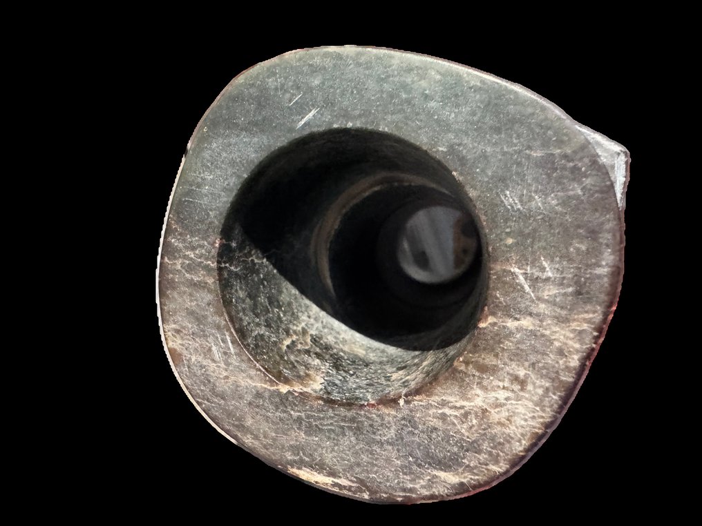 Chinois ancien, néolithique jade Cong en jade avec masques de Taotie, Liangzhou - 13.5 cm #3.2