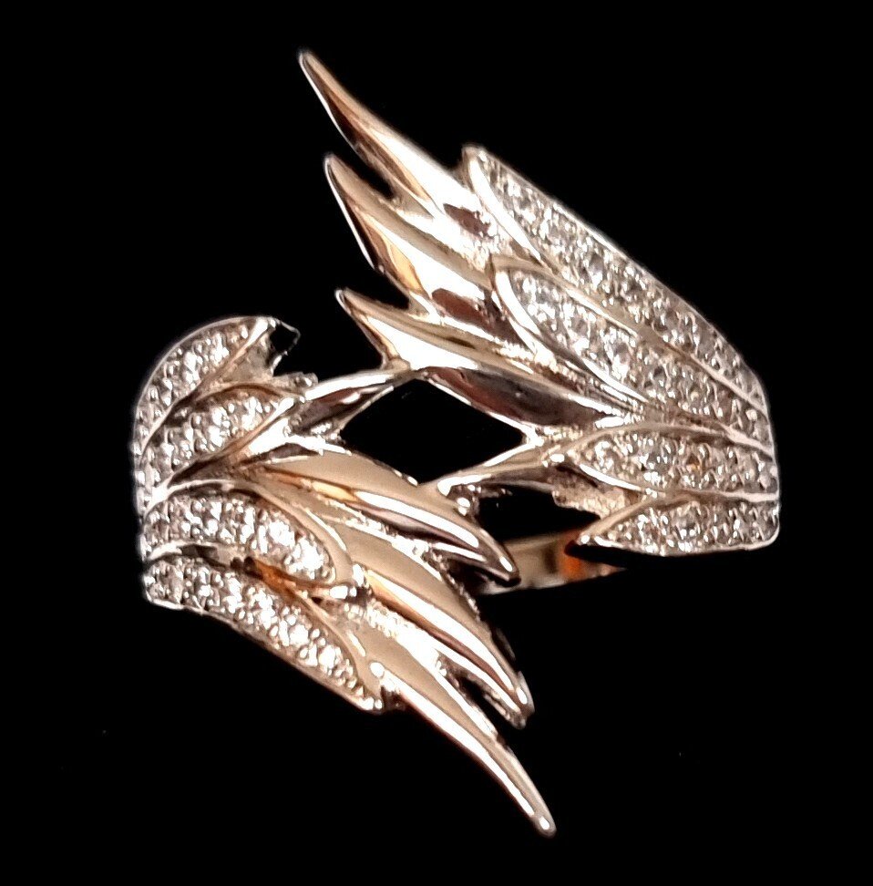 Δαχτυλίδι - Φτερά Αγγέλου – Σεραφίνα - Καθαρότητα του ουράνιου λαμπερού - Ασήμι 925 - Δαχτυλίδι #1.0