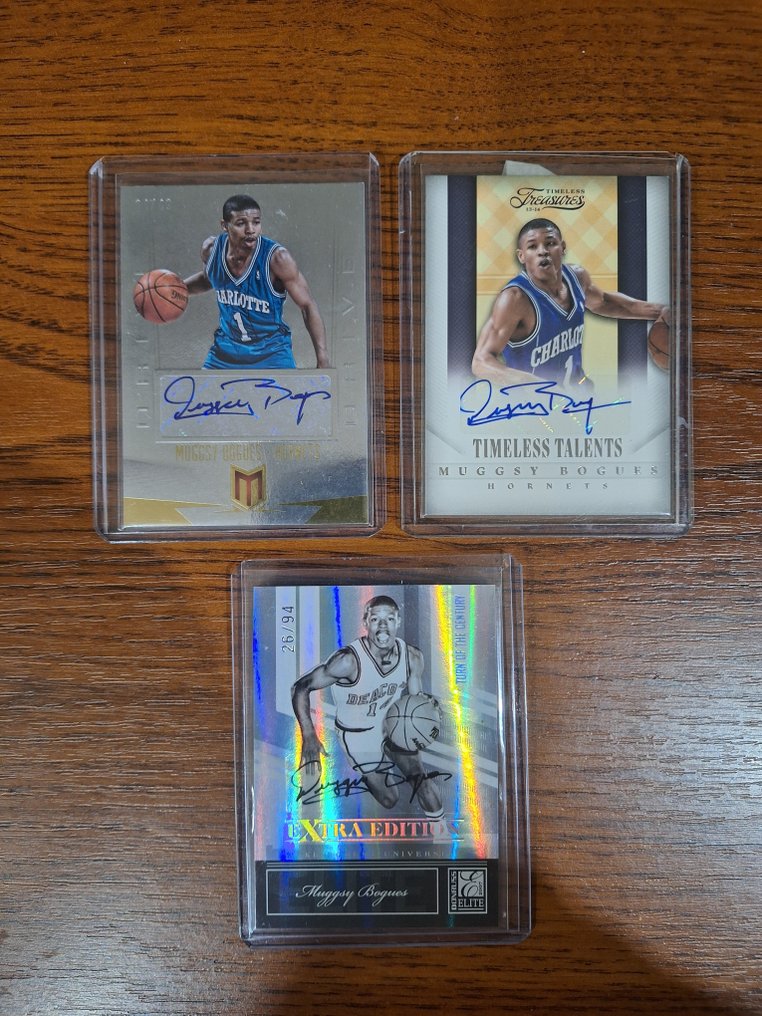 2013/14 Panini Timeless Treasures, Donruss Elite, Momentum Muggsy Bogues 簽名卡, 序號卡, 限量版 - 3 Card - 狀況優良(EX) #1.0