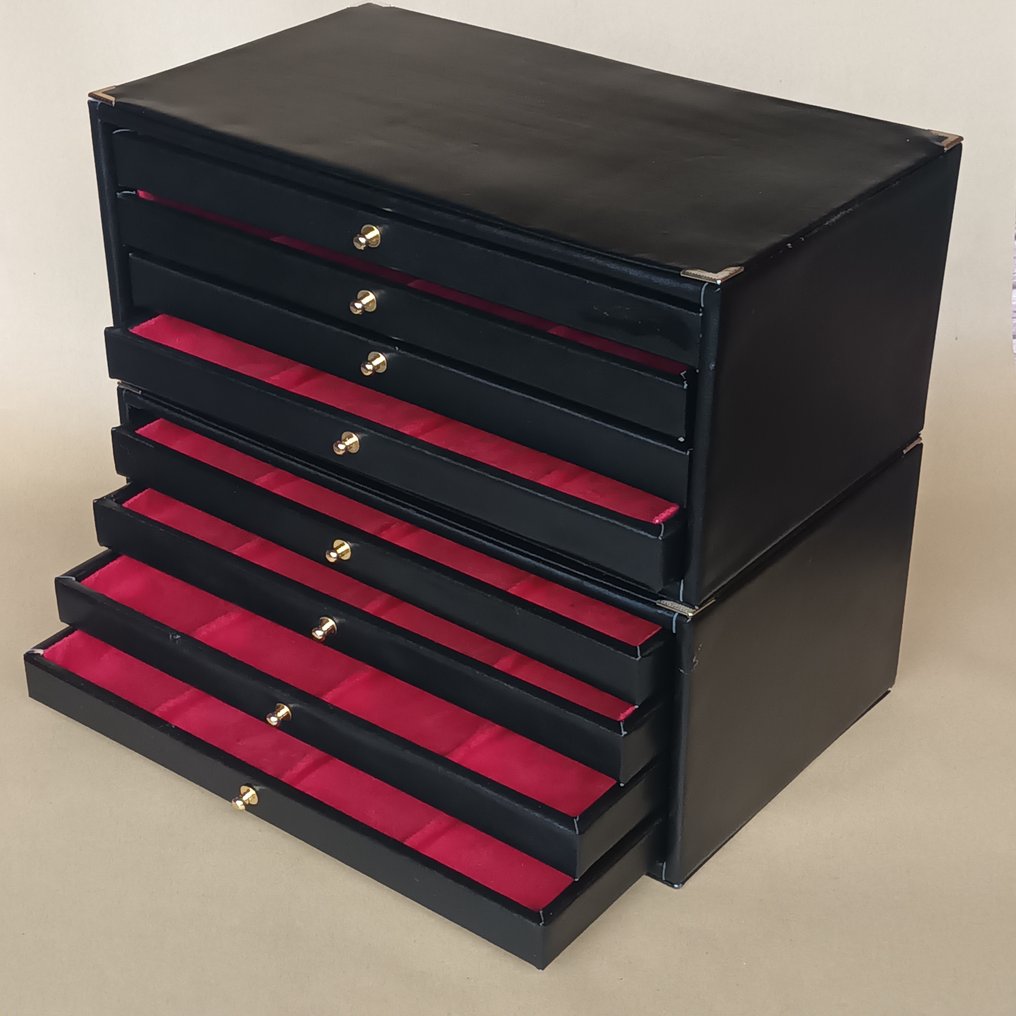 Συρταριέρα (2) - τεχνητό δέρμα - κουτιά για κοσμήματα #1.0