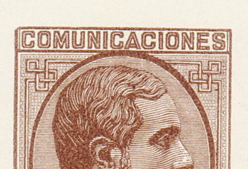 Spagna 1878 - Test di punzonatura 20 carati marrone molto raro - ottimo stato di conservazione. #1.0