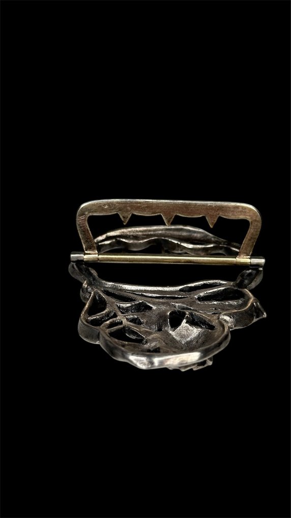 沒有保留價 - 胸針 銀, 鍍金 - 安全带扣 #3.2