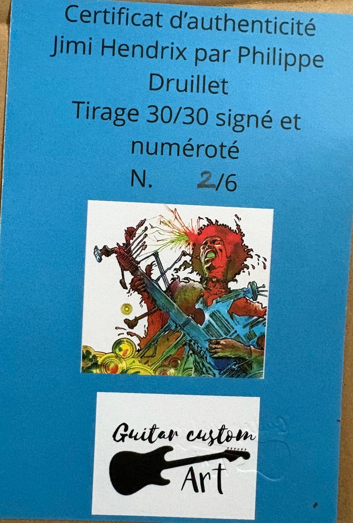 Philippe Druillet - Jimi Hendrix - Signed Pigment Print 30/30 (Ed. 2/6) – Johnny Hallyday Exhibition, Strasbourg #2.1