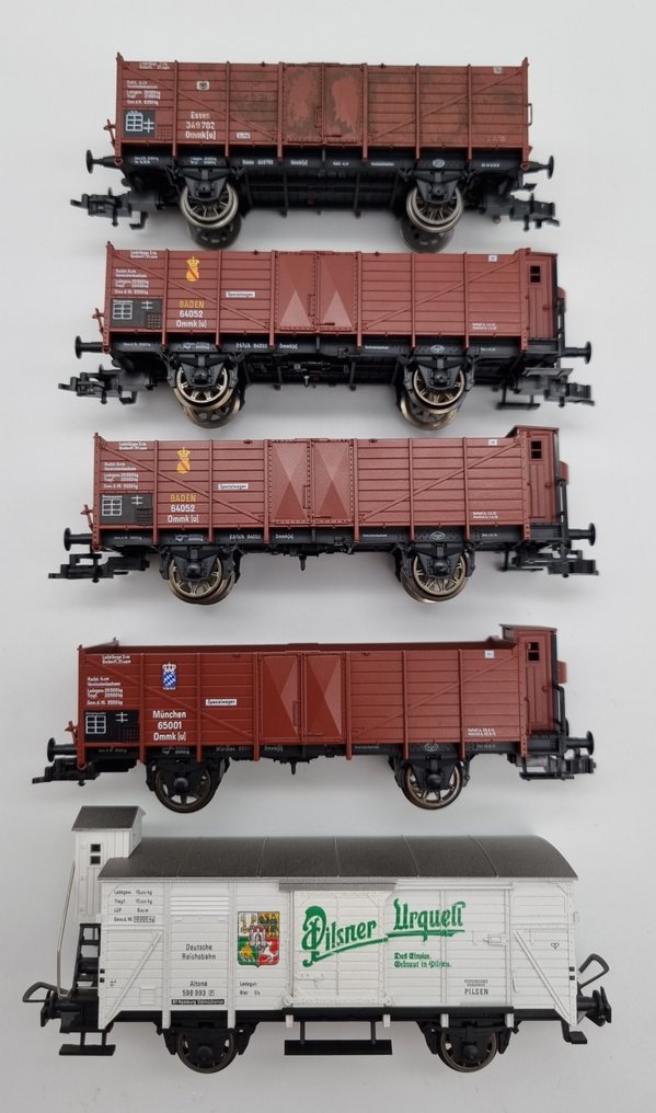 Fleischmann H0 - 5810, 5862, 5863, 5357 - Model train wagon (5) - Goods wagon collection - in top condition! #3.2
