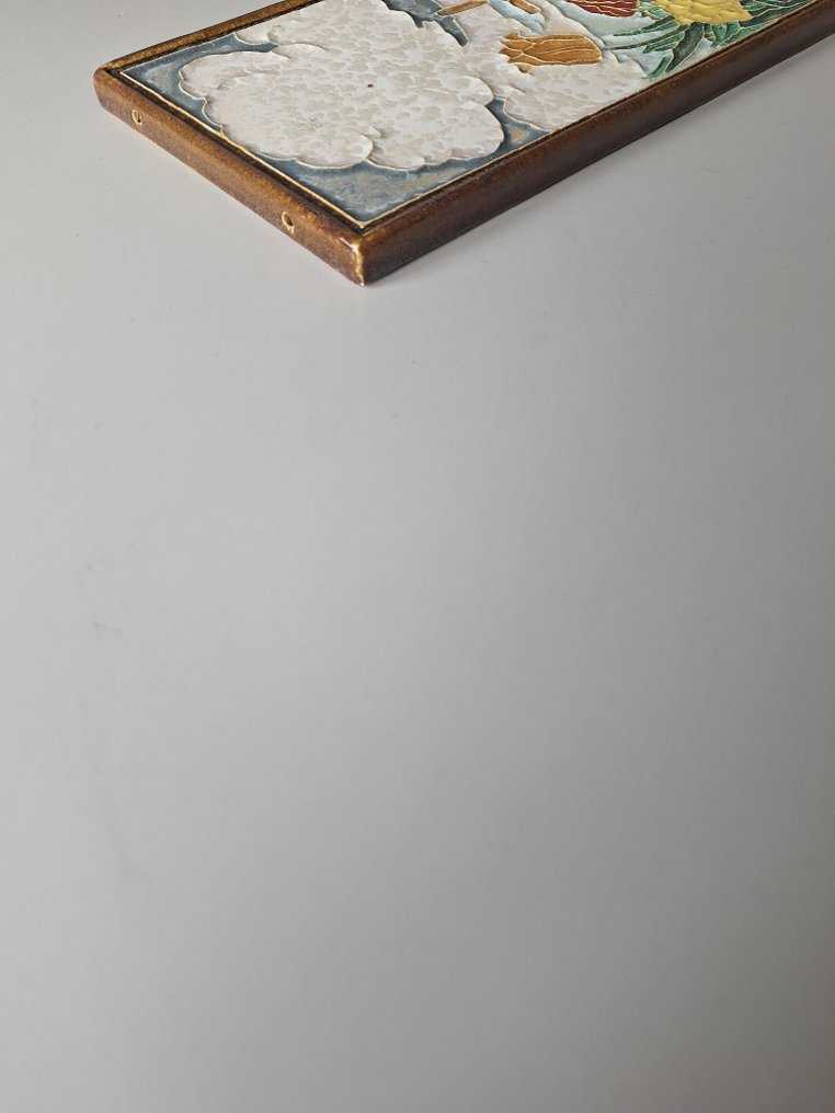  Piastrella - Piastrella cloisonné di un campo di fiori - De Porceleyne Fles, Delft - 1920-1930  #4.3