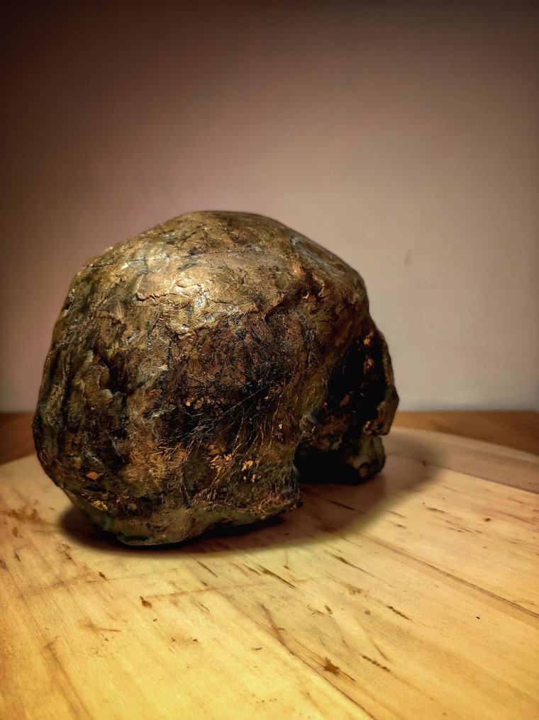 塑像, Memento - 14 cm - 陶器, 铜绿金箔 #3.2